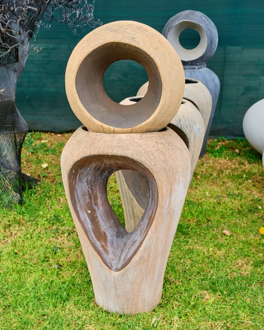 Looped sculptural concrete form