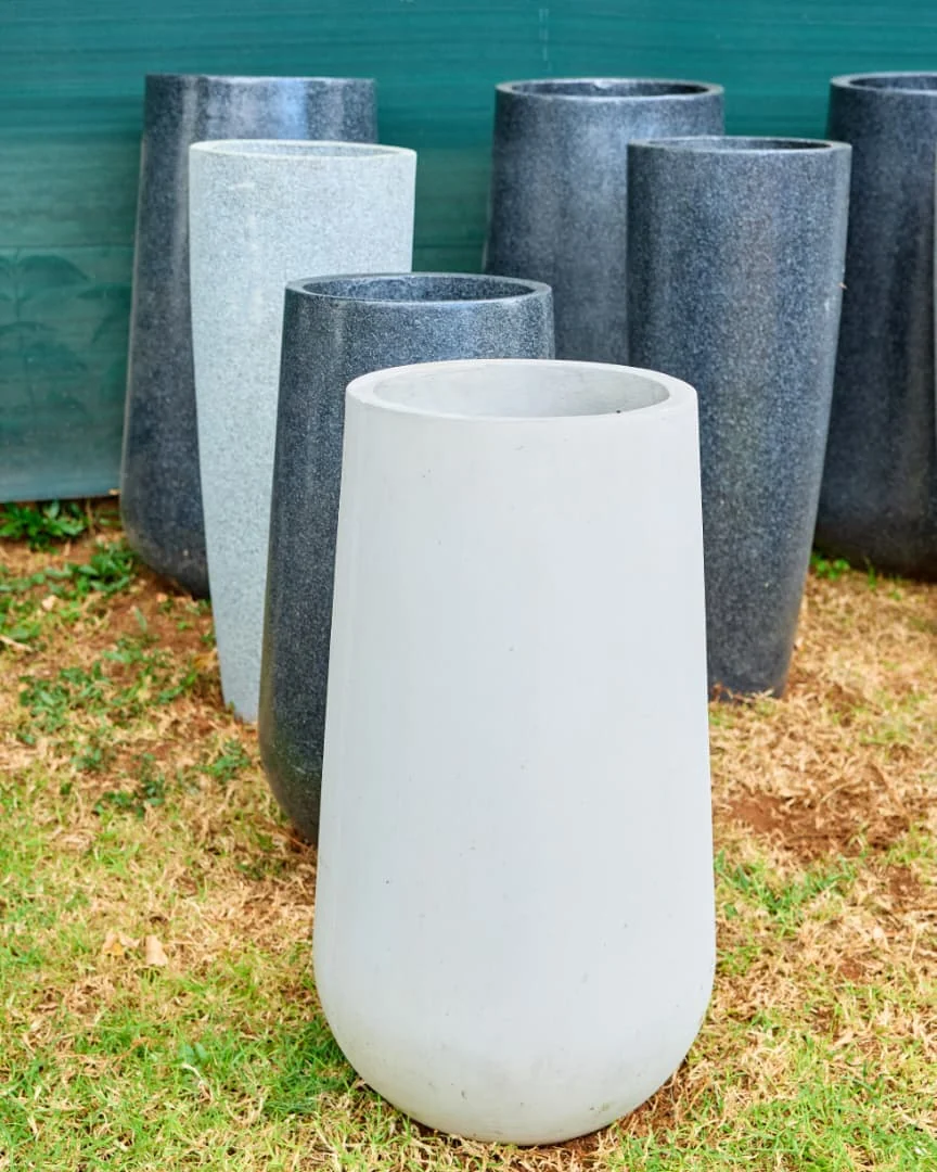 Funduzi Granite tall concrete planter